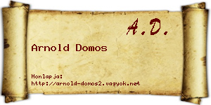 Arnold Domos névjegykártya